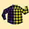 Purple and Neon Yellow Flannel - Women's Tie Dye Color Split Buffalo Plaid Shirt product 2